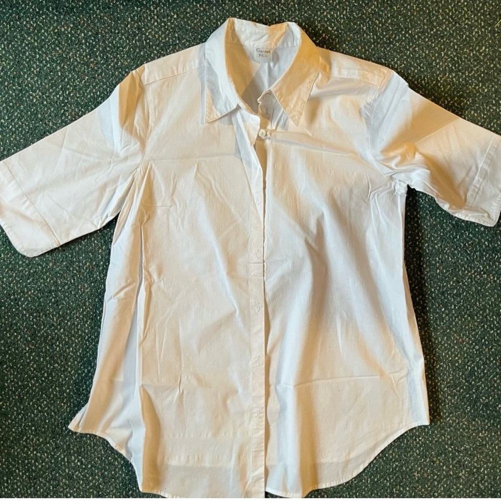 Garnet Hill - Crisp - White - Classic - Button Down Shirt - Sz10